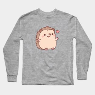 Cute Happy Little Hedgehog Long Sleeve T-Shirt